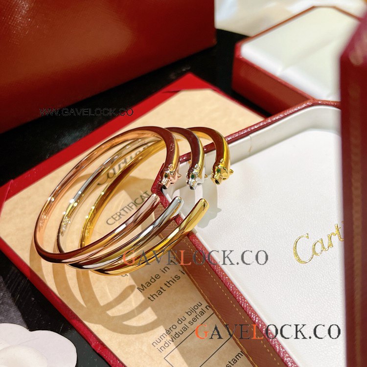 AAA Copy Cartier Panthere Bracelet Open Bangle